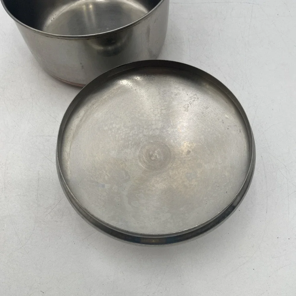 Vtg RevereWare Copper Bottom Saucepan Lot of 4 Pots+3 Lids 4qt 3qt 2qt 1qt-Clean